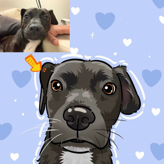 Custom cartoon pet portraits from photo