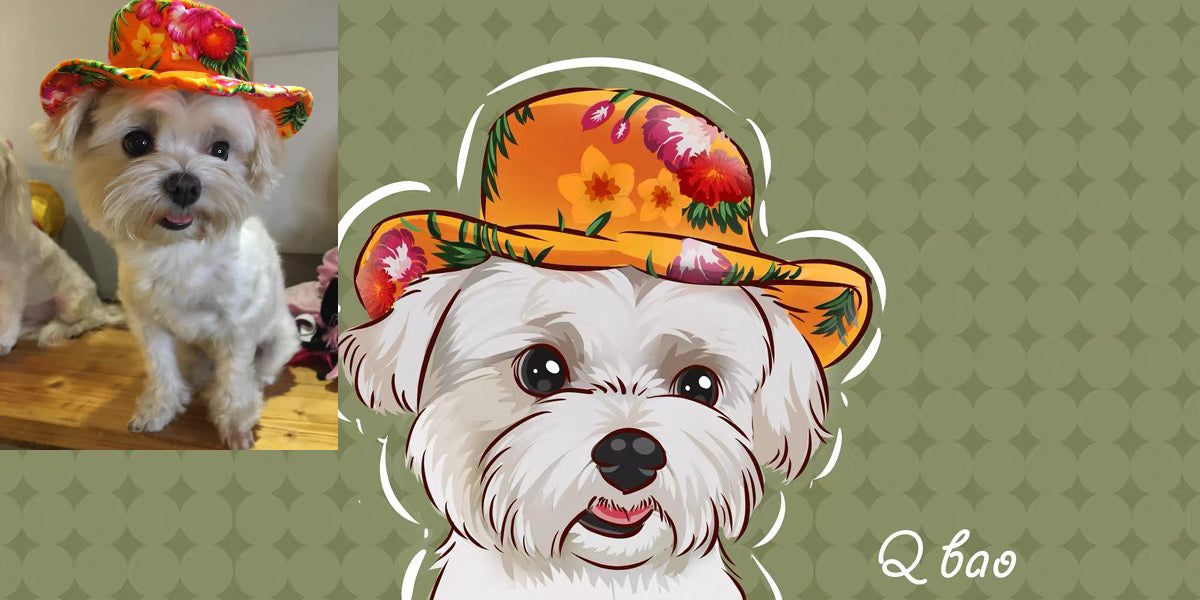 Custom cartoon pet portraits from photo