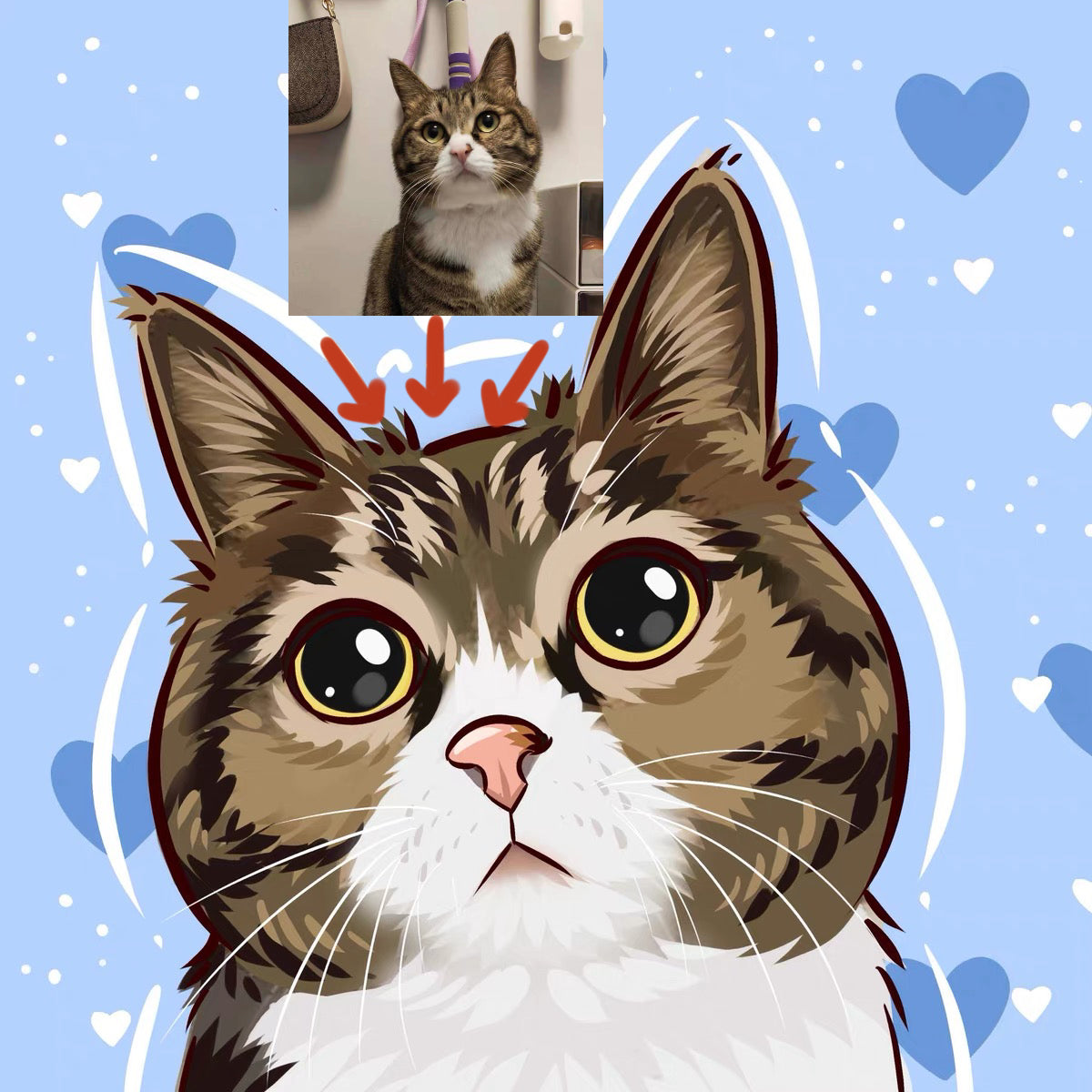 Custom cartoon pet portraits from photo