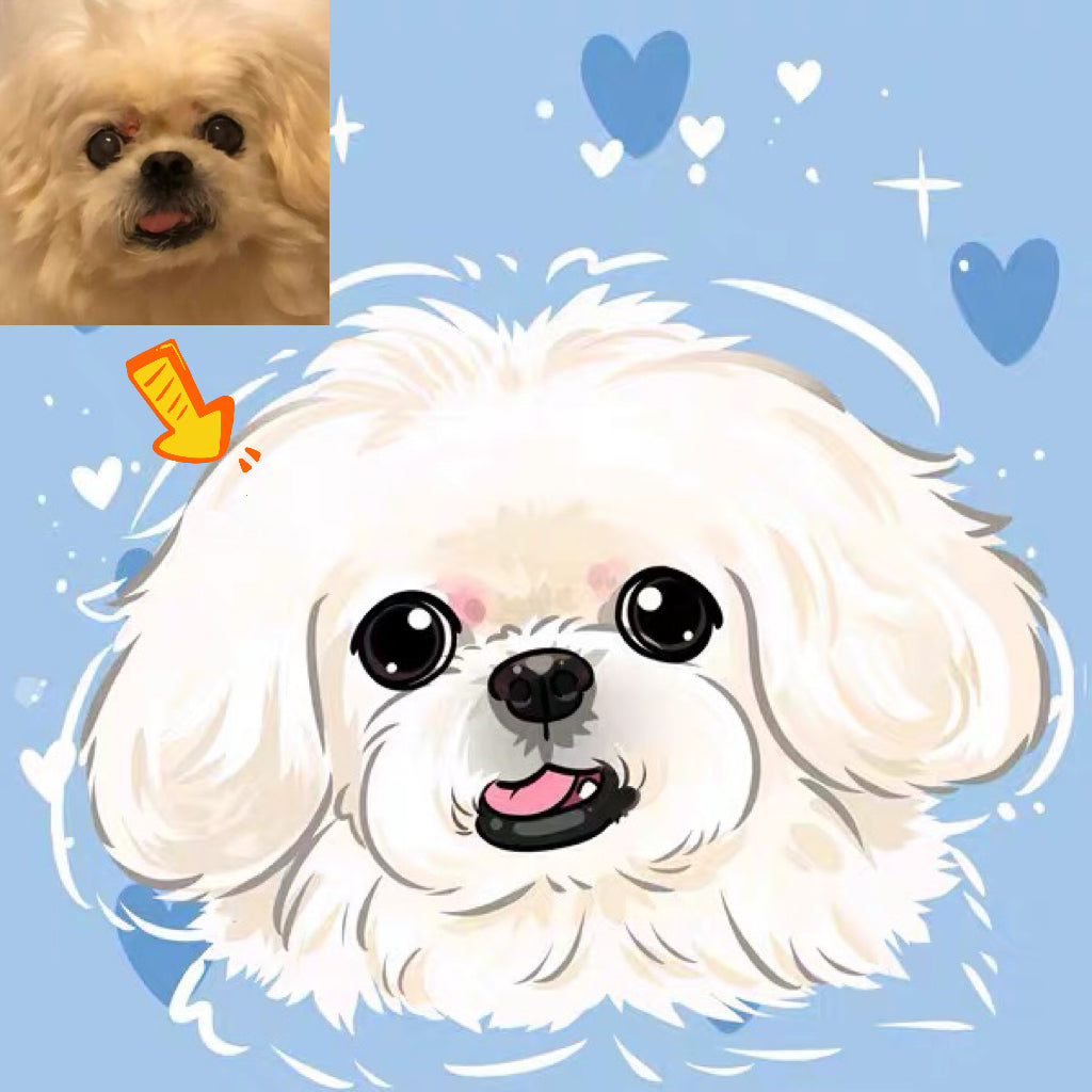 Custom cartoon pet portraits from photo