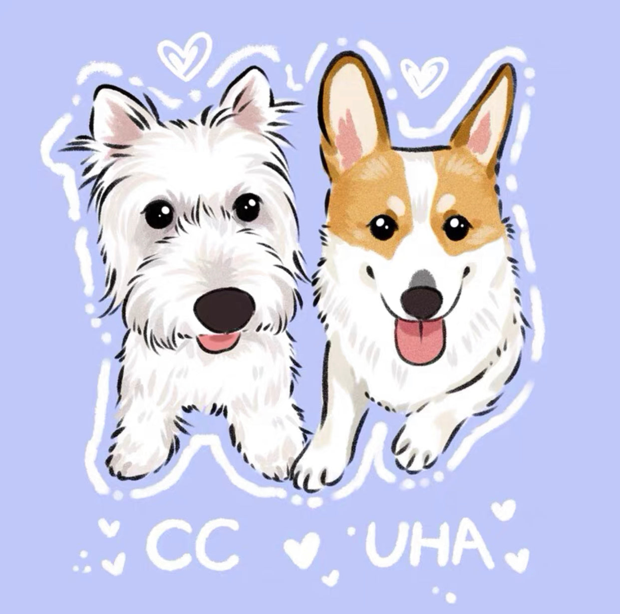 Custom cartoon pet portraits from photo
